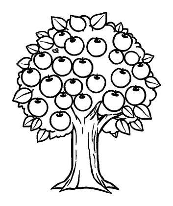 Apple Tree Colouring Page (Toddler, Bold & Easy)