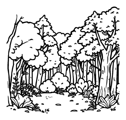 Autumn Forest Colouring Page (Kids, Standard)