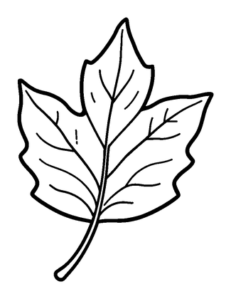 Autumn Leaf Colouring Page (Kids, Bold & Easy)