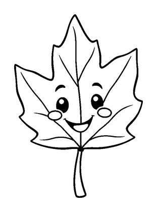 Autumn Leaf Colouring Page (Kids, Standard)