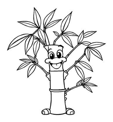 Bamboo Colouring Page (Kids, Bold & Easy)
