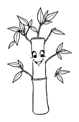 Bamboo Colouring Page (Toddler, Bold & Easy)