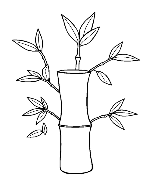 Bamboo colouring page — free printable for toddlers
