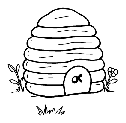 Beehive Colouring Page (Kids, Standard)