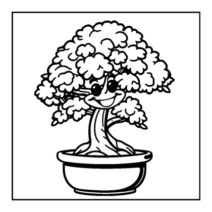 Bonsai Tree Colouring Page (Kids, Bold & Easy)