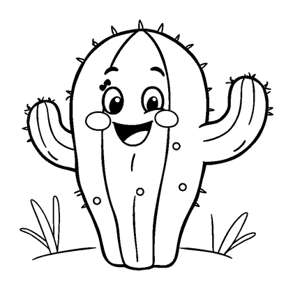 Cactus Colouring Page (Kids, Standard)