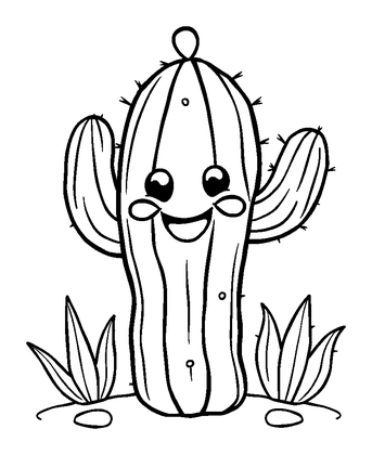 Cactus Colouring Page (Toddler, Standard)