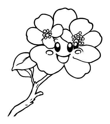 Cherry Blossom Colouring Page (Kids, Bold & Easy)