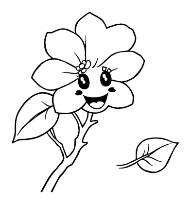 Cherry Blossom Colouring Page (Toddler, Bold & Easy)
