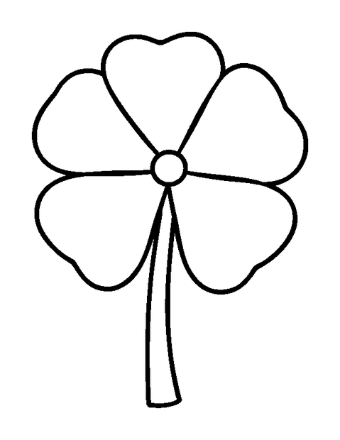 Clover colouring page — free printable for toddlers