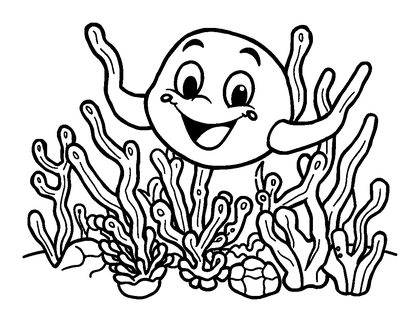 Coral Reef Colouring Page (Kids, Bold & Easy)