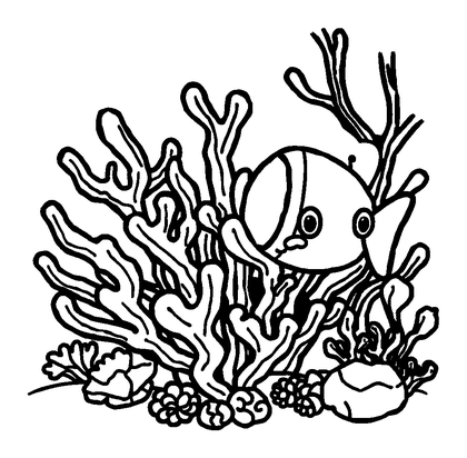 Coral Reef Colouring Page (Kids, Bold & Easy)