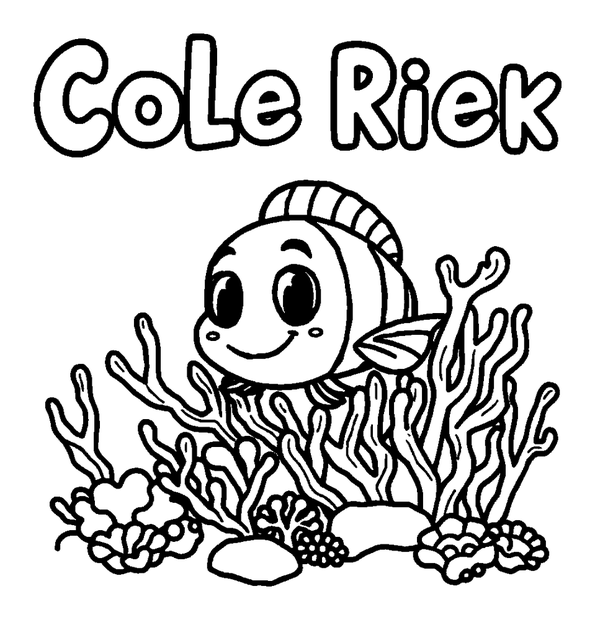 Coral Reef colouring page — free printable for kids
