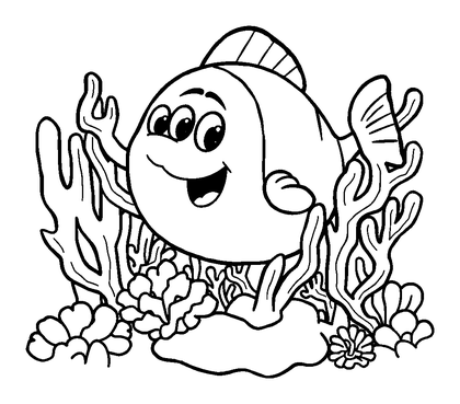 Coral Reef Colouring Page (Toddler, Bold & Easy)