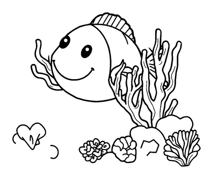 Coral Reef Colouring Page (Toddler, Bold & Easy)