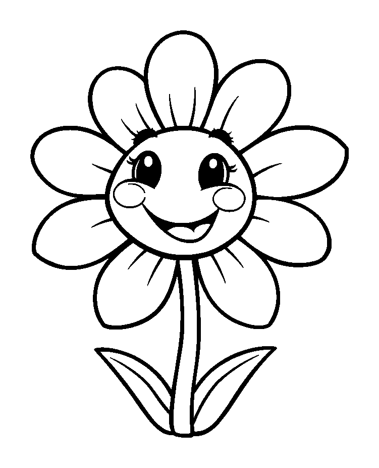 Daisy colouring page — free printable for kids