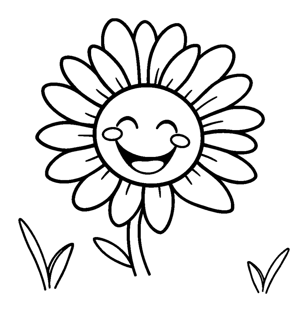 Daisy colouring page — free printable for kids