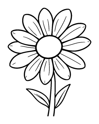 Daisy Colouring Page (Kids, Standard)
