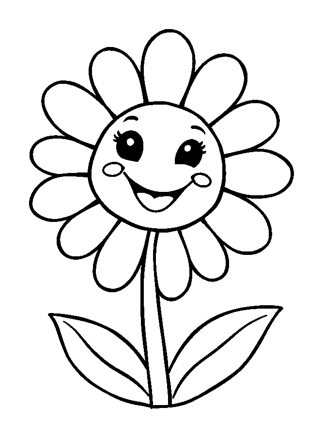 Daisy colouring page — free printable for toddlers