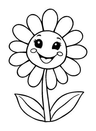 Daisy Colouring Page (Toddler, Bold & Easy)