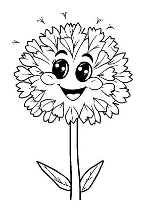 Dandelion Colouring Page (Kids, Bold & Easy)