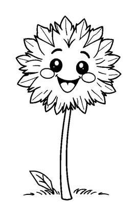 Dandelion Colouring Page (Kids, Standard)