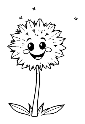 Dandelion Colouring Page (Toddler, Bold & Easy)