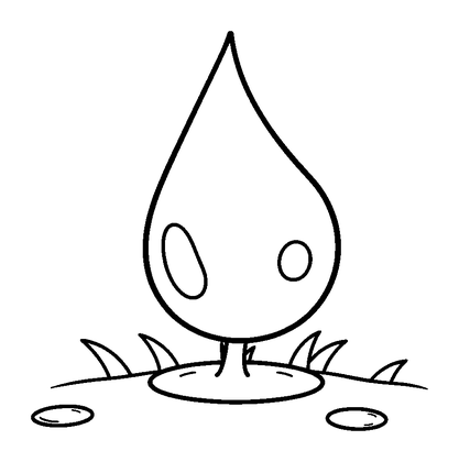 Dewdrop Colouring Page (Kids, Bold & Easy)