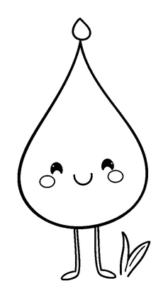 Dewdrop Colouring Page (Toddler, Bold & Easy)
