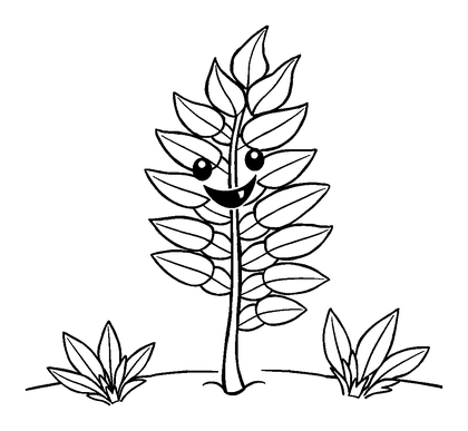 Fern Colouring Page (Kids, Bold & Easy)