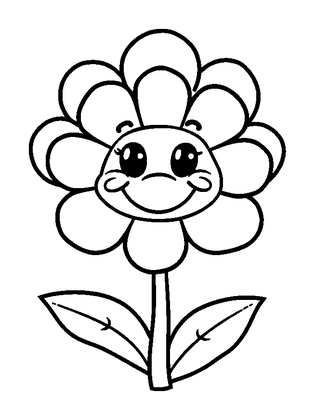 Flower Colouring Page (Kids, Bold & Easy)