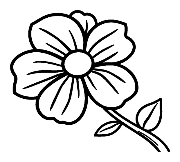 Flower colouring page — free printable for kids