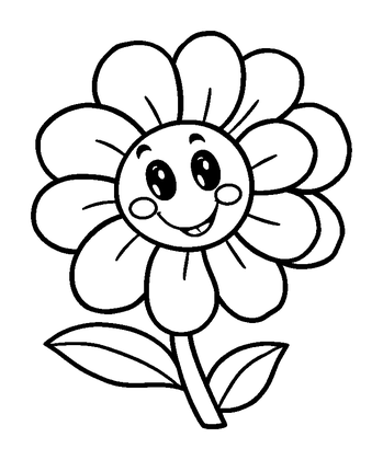Flower Colouring Page (Kids, Standard)