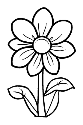 Flower Colouring Page (Kids, Standard)