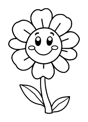 Flower Colouring Page (Toddler, Bold & Easy)