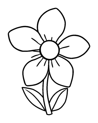 Flower Colouring Page (Toddler, Bold & Easy)