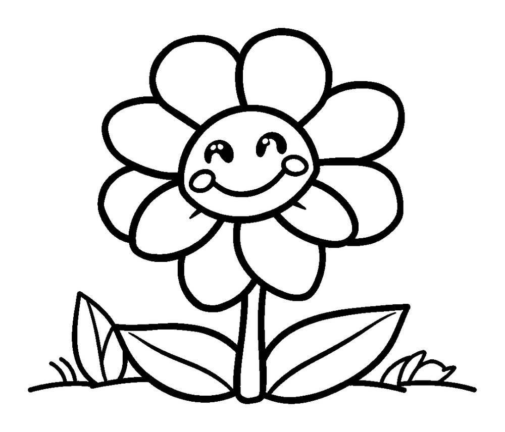 Flower colouring page — free printable for toddlers