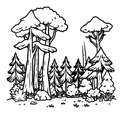Forest Colouring Page (Kids, Standard)