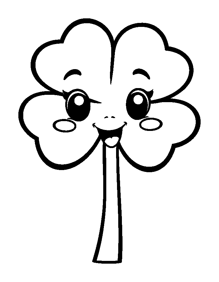 Four Leaf Clover colouring page — free printable for kids