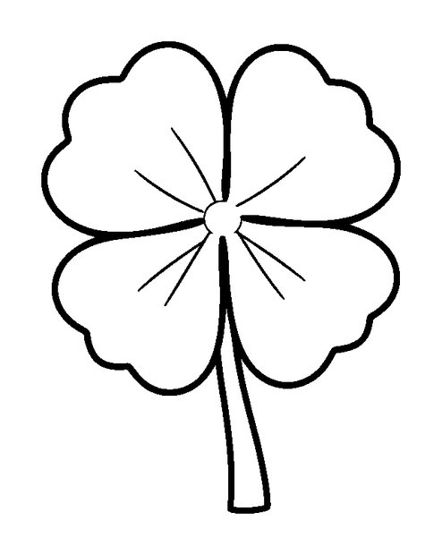 Four Leaf Clover colouring page — free printable for kids