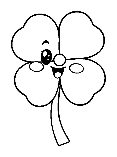 Four Leaf Clover colouring page — free printable for kids