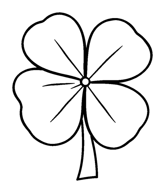 Four Leaf Clover colouring page — free printable for kids