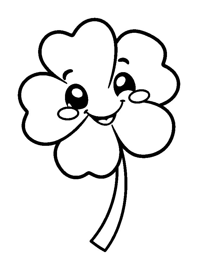 Four Leaf Clover colouring page — free printable for toddlers
