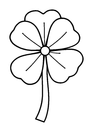 Four Leaf Clover Colouring Page (Toddler, Bold & Easy)