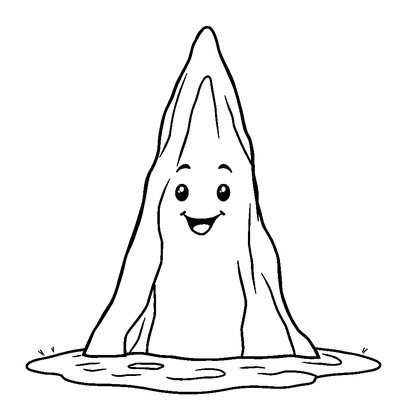 Geyser Colouring Page (Toddler, Bold & Easy)