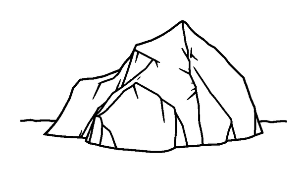 Glacier colouring page — free printable for toddlers