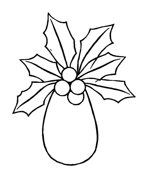 Holly colouring page — free printable for kids