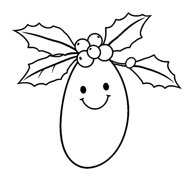 Holly colouring page — free printable for toddlers