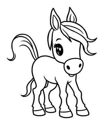 Horse Chestnut Colouring Page (Kids, Bold & Easy)