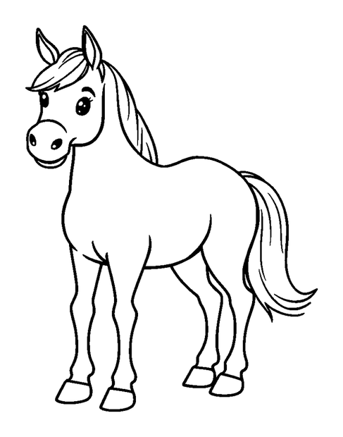 Horse Chestnut colouring page — free printable for toddlers